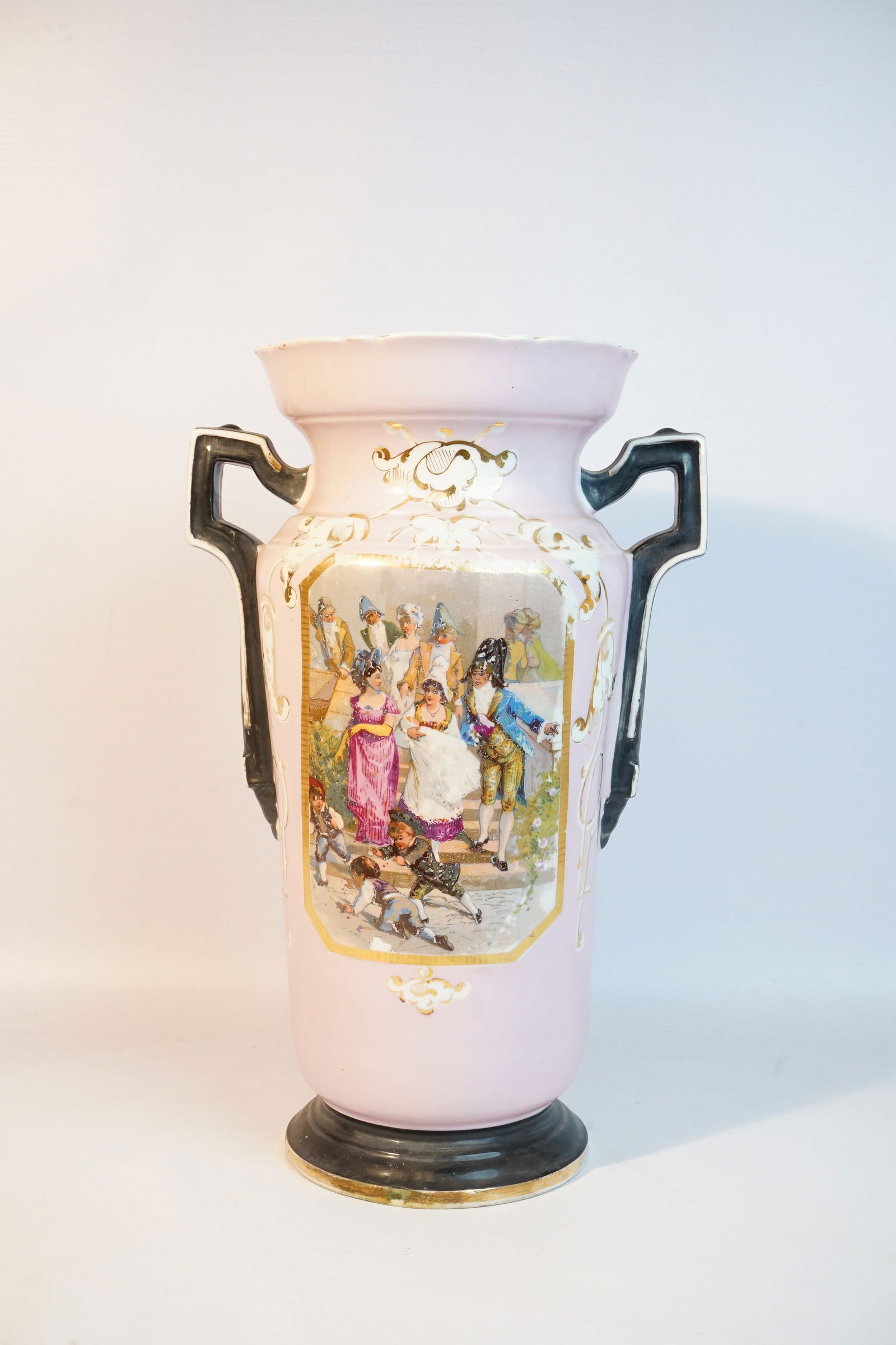 Old Paris Pink Porcelain Vase ,19th c (1 of 7)