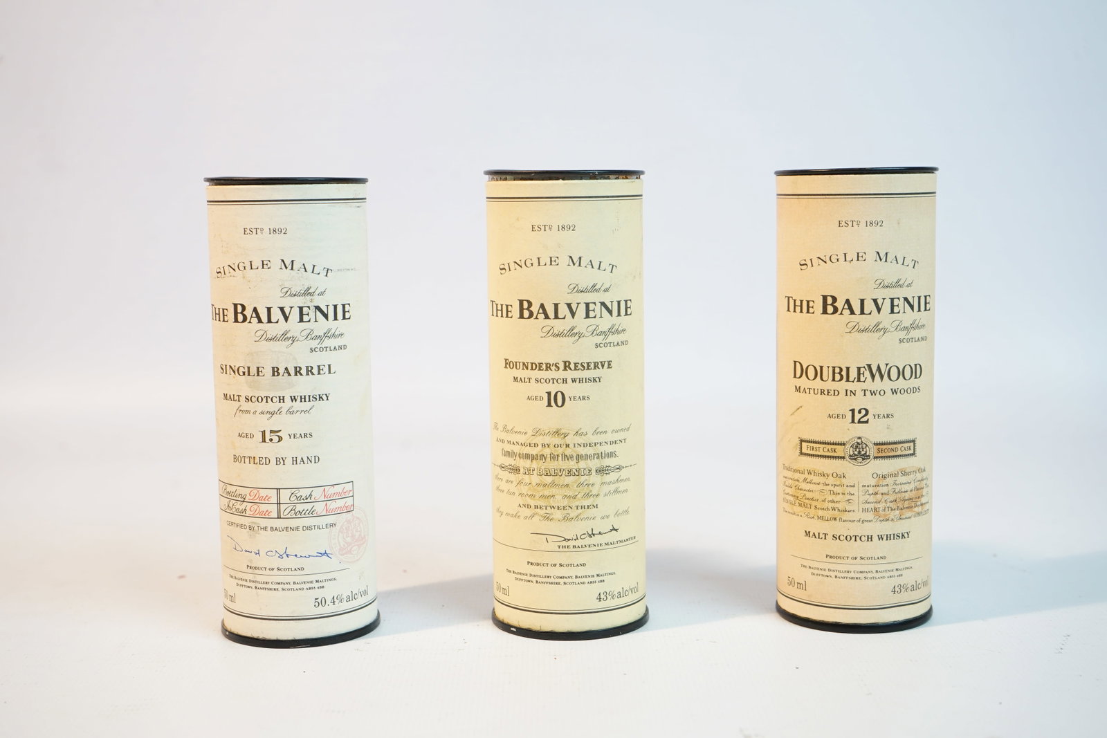 3 The Balvenie Doublewood Single Malt Scotch Whisky Bottles ,20th c: Approximate size: Shipping: We offer in-house shipping services for most small items. This means that we will take care of packing and shipping the items directly to you. For larger or specialized ite
