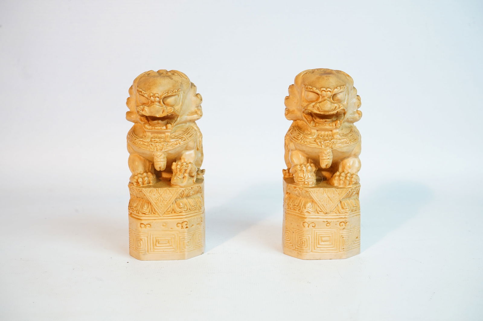 Pair of Chinese Resin Foo Lion Statues (1 of 5)