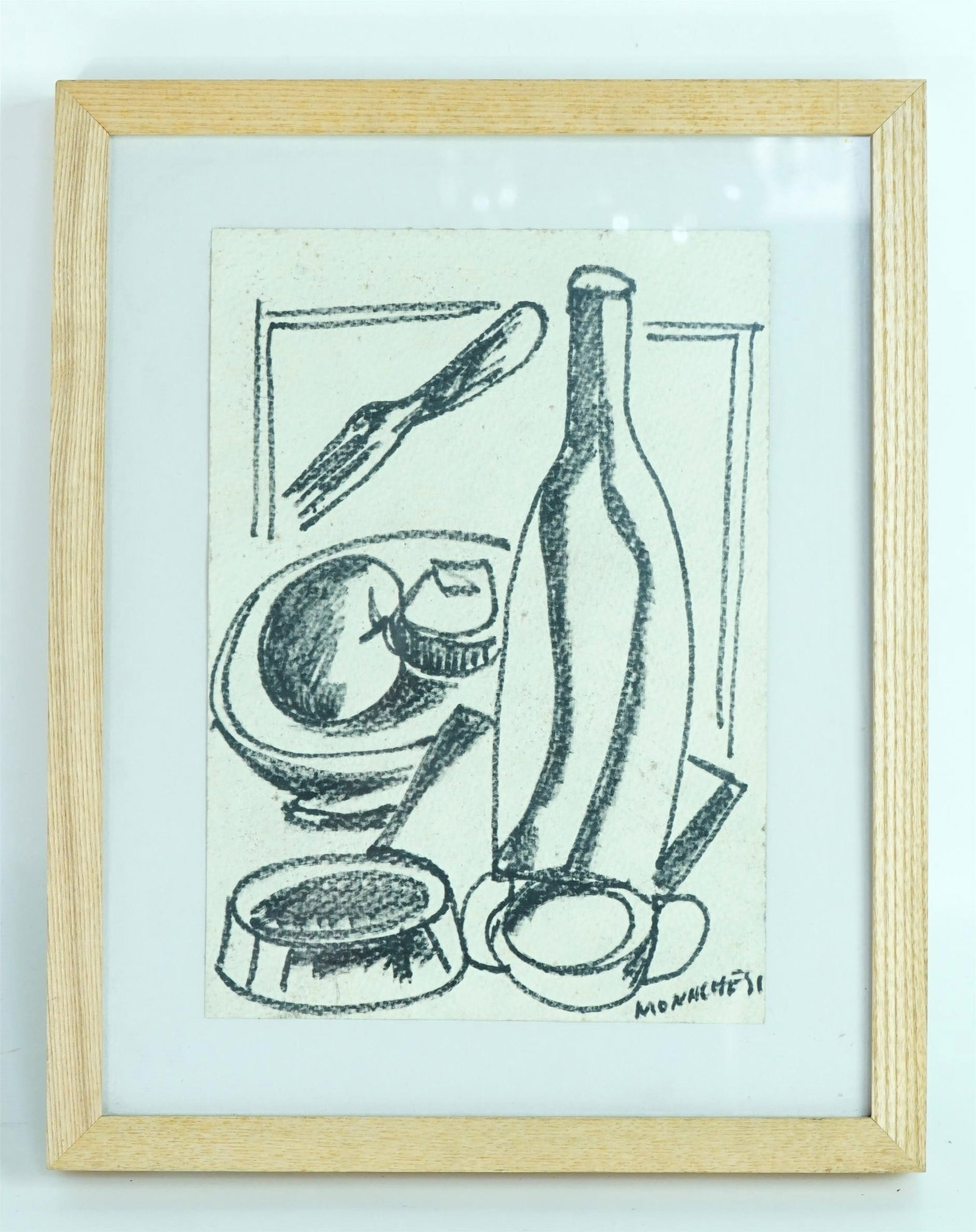 Monachesi "Still Life" Charcoal on Paper: Approximate size:15x12 in/image11x8in Shipping: We offer in-house shipping services for most small items. This means that we will take care of packing and shipping the items directly to you. For large