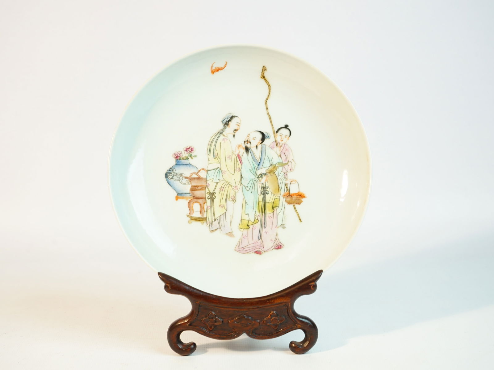 Chinese Export Famille Rose Dish W/Stand, Qing Dynasty, 18th Century (1 of 8)