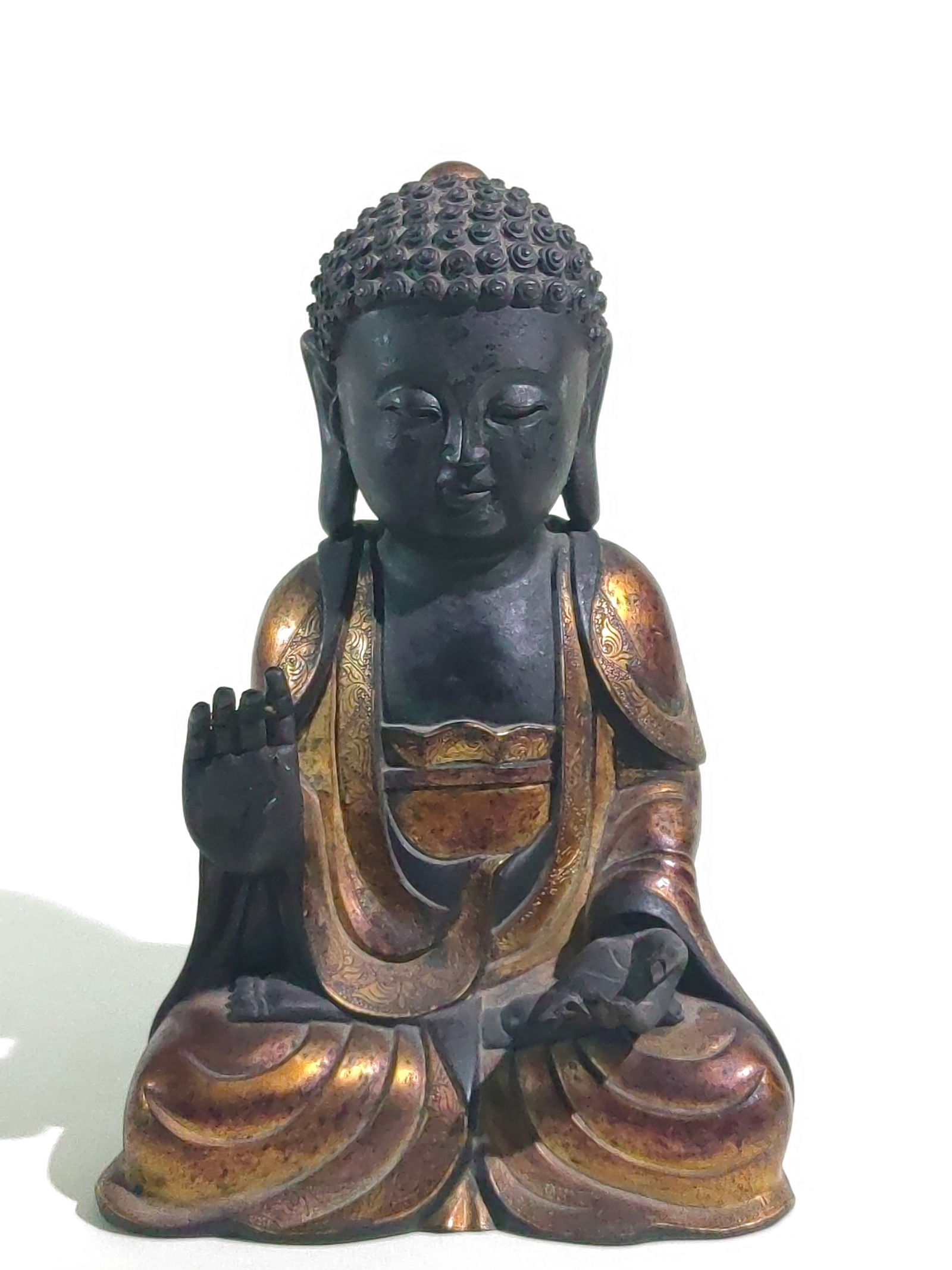 Chinese Gilt-Lacquer Metal Figure of Amitabha,Ming Dynasty (1 of 12)