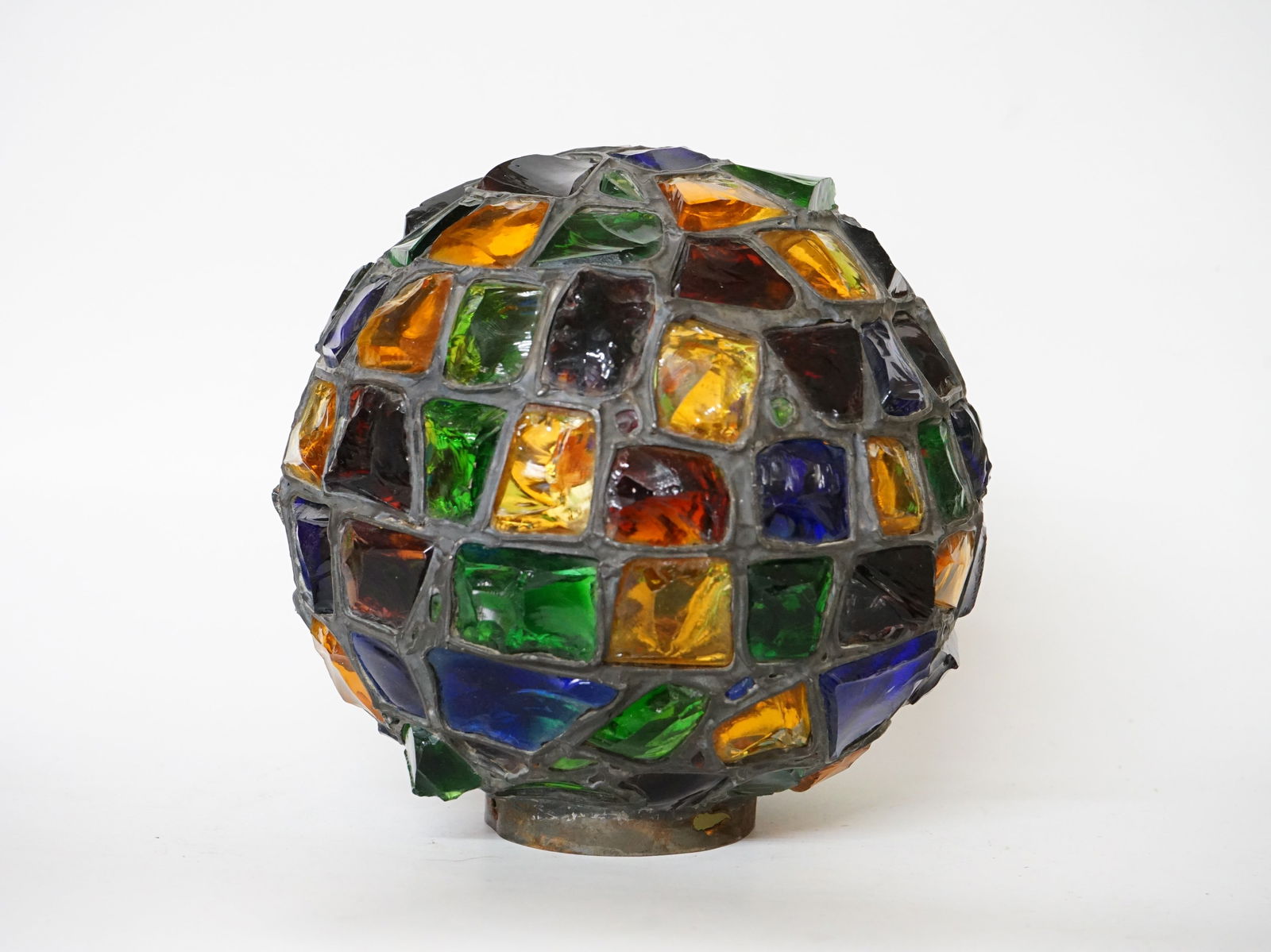 Peter Marsh-Style Chunky Slag Glass Globe Lamp Shade (1 of 8)