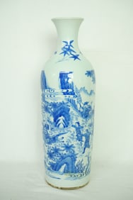 Chinese Blue and White  'Figural' Vase,20th Century