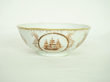 Chinese Export  'Ship'  Bowl,Qing Dynasty Tongzhi Period