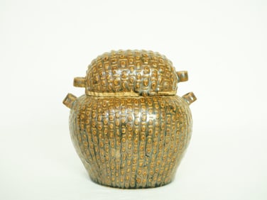 Chinese 'Basket-Weave' Jar and Cover