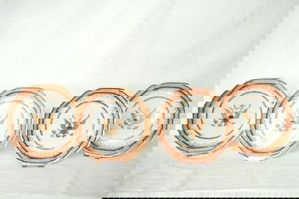 Set of 4 Chinese Export Armorial United States Coat of Arms Crest Plate