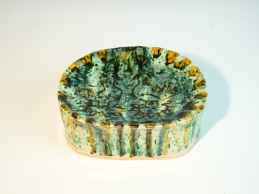 Chinese Style Spinach and Egg Glazed Porcelain Pillow