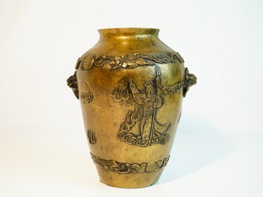 Rare Chinese Bronze ‘Investiture of  The Gods’ Vase , 19th Century