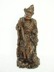 Chinese Carved  Wood Figure of  'Jigong'