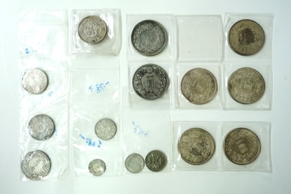 Lot of 19 Japanese Silver Cash Coins,19th/20th Century