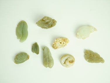 Lot of 9 Chinese Carved Jade Pieces