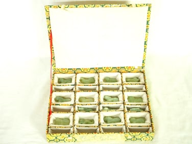 Group of  15 Small Chinese Zodiac Animal Jade Carvings