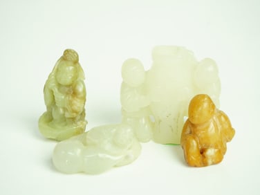 Lot of 4 Chinese Carved Jade Figures