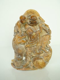 Chinese Carved Soapstone Figure of Immortal