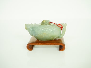 Chinese Carved Jade Teapot