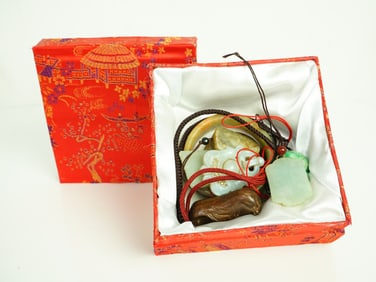 Lot of 9 Chinese  Bangle and Pendants