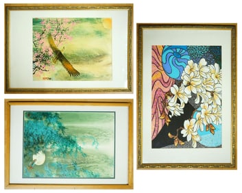 Set of  3 Chen Hua Hsun(Taiwanese,B.1948) Signed Paintings