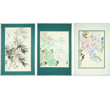 Set of  3 Chen Hua Hsun(Taiwanese,B.1948) Signed Paintings