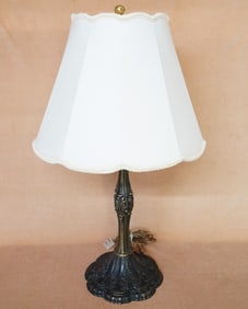 Vintage Metal Table Lamp With Shade
