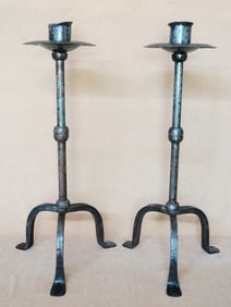 Pair of Iron Floor Candle Holders
