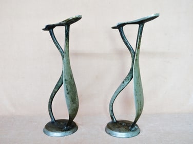 Pair of  Brass Shoe Shine Stands