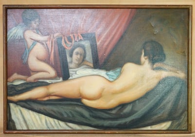 Large  Oil Painting,Venus At Her Mirror, After Diego VeláZquez