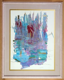 Jan King (Australian,1945- )  Signed,Abstract Collage on Paper