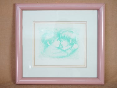 Mary Vickers(British,1940-)  Lithograph ,"New Friends"