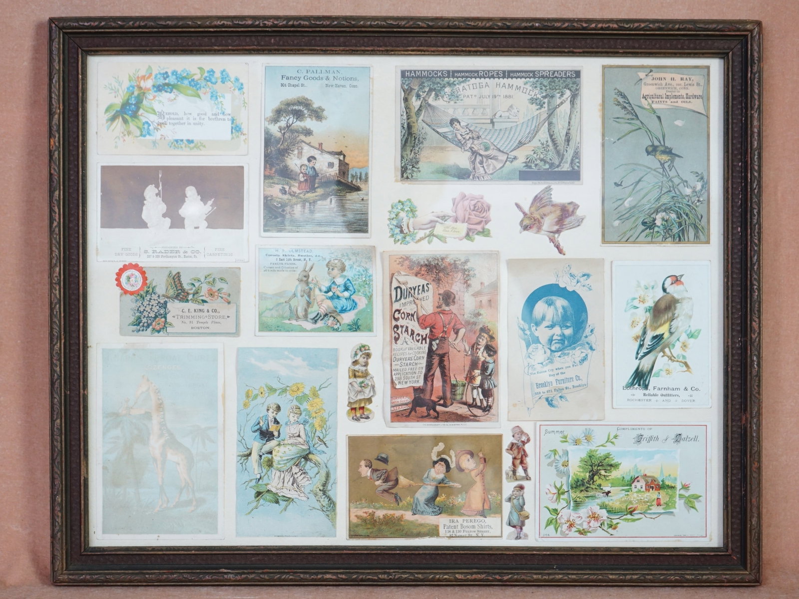 Victorian Trade Cards With Frame: Approximate size:19.5x16 in Shipping: We offer in-house shipping services for most small items. This means that we will take care of packing and shipping the items directly to you. For larger or speci