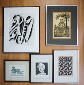 Lot of 5 Vintage  Artist Signed Prints