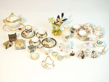 Group of English & European Miniature  Porcelain Tea Sets and More