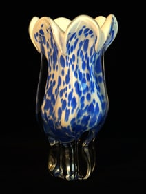Royal Gallery Poland Blue White Glass Art Vase