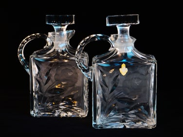 Lot of Two Crystal Glass Decanters