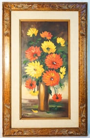 Rik Poot (1924 - 2006), Floral Oil Painting on Board