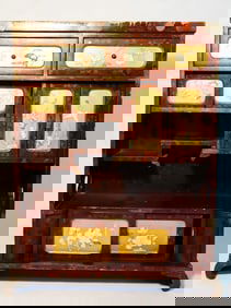 Japanese Lacquer and Shibayama Inlay Display Cabinet, Meiji Period