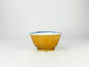 Chinese Blue and White and Yellow-Glazed Tea Bowl, Kangxi Period
