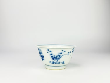 Chinese Blue and White  'Floral'  Tea Bowl,19th Century