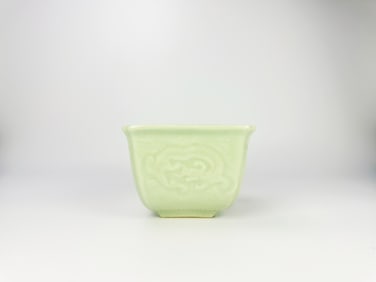 Chinese Celadon-Glazed Tea Bowl, Qing Dynasty