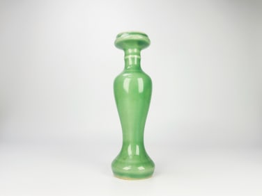 Chinese Celadon-Glazed Porcelain Vase, Qing Dynasty