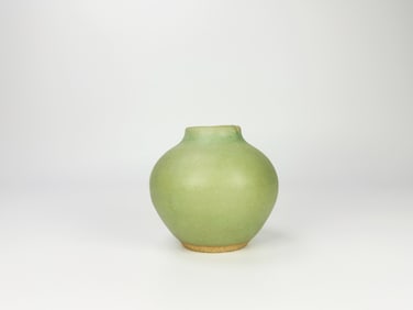 Chinese Celadon-Glazed Porcelain Vase, Qing Dynasty