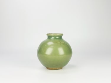 Chinese Celadon-Glazed Porcelain Vase, Qing Dynasty