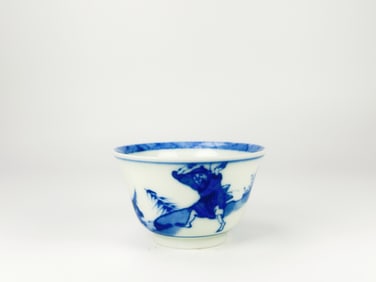 Chinese Blue and White 'Landscape' Tea Bowl, Kangxi Period
