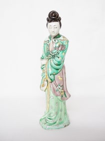 Chinese Biscuit-enamelled Porcelain Figure,20th Century