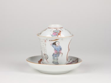 Chinese Famille Rose 'Wu Shuang Pu'  Tea Set,Qing Dynasty