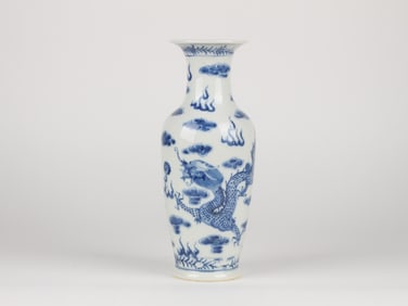 Chinese Blue and White 'Dragon' Vase, 19th Century