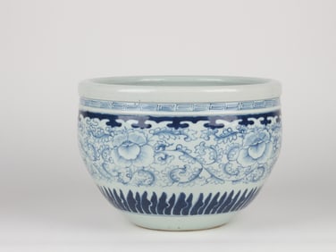 Chinese Blue and White 'Floral' Jardinière