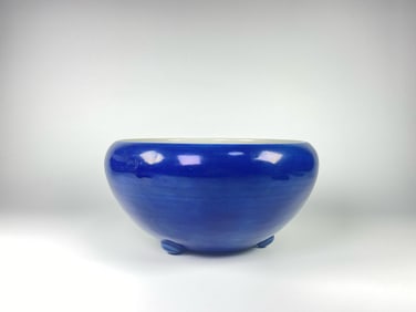 Chinese Blue Glazed Tripod Censer, Mid Qing