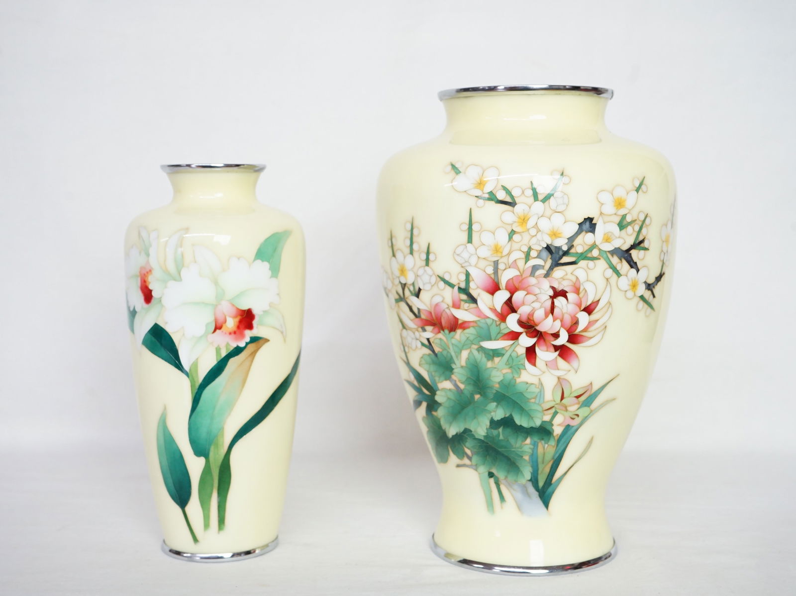 Lot of Two Japanese Cloisonne Vases,Signed ando Jubei ,Early 20th Century (1 of 10)