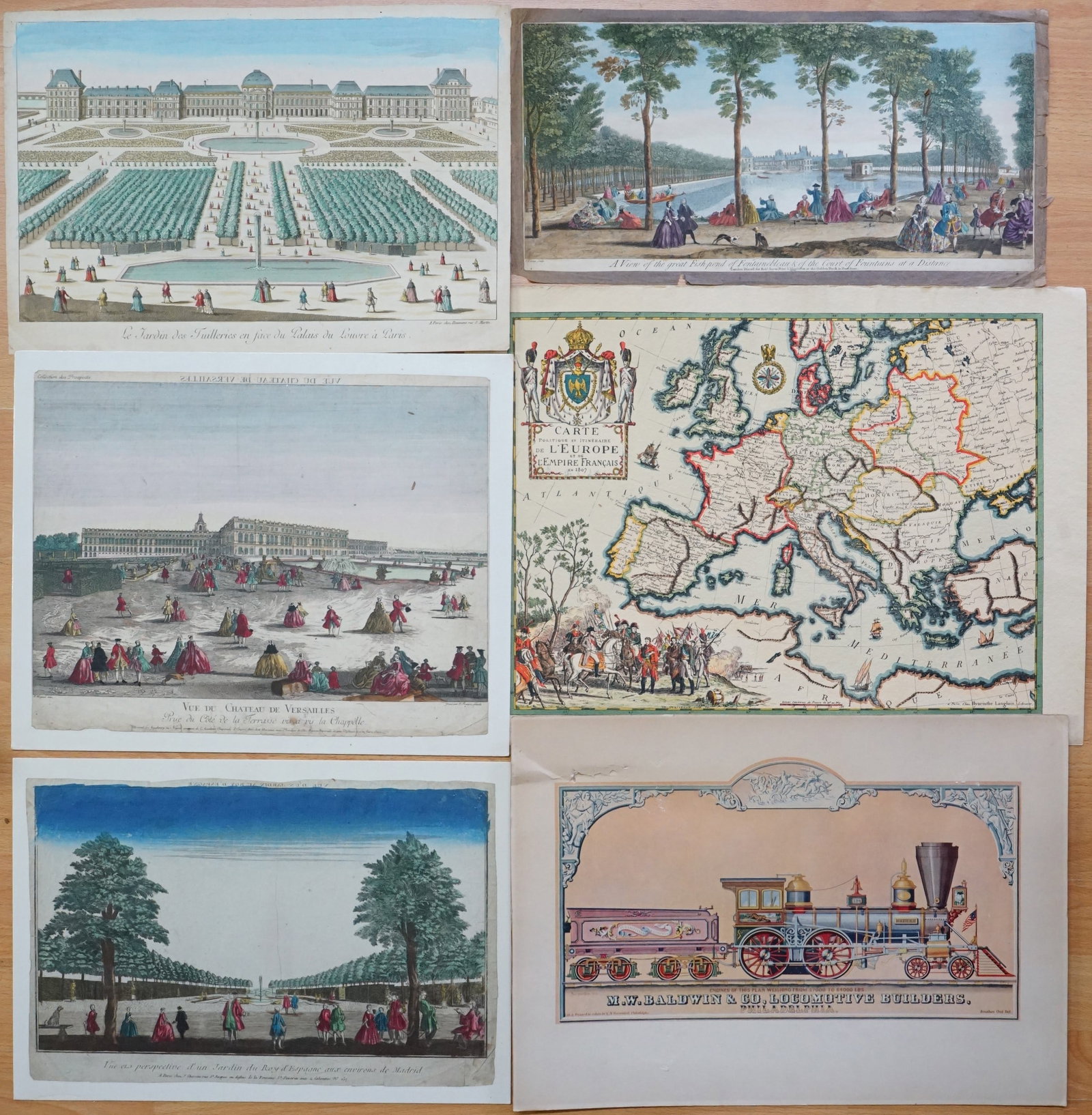 Lot of 6 European Color Lithographs,19th Century: Approximate size: map 16x21.5 in Shipping: We offer in-house shipping services for most small items. This means that we will take care of packing and shipping the items directly to you. For larger or 